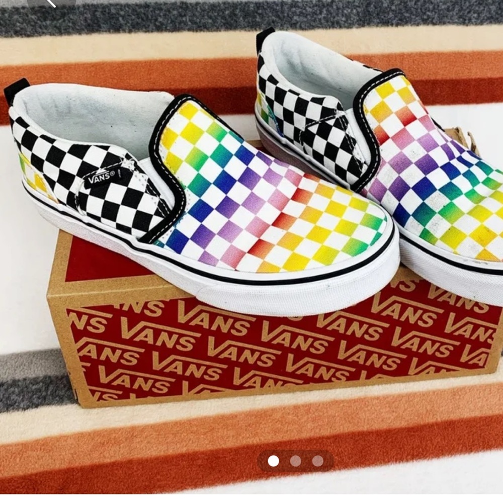 Vans Asher Rainbow Check Slip-On Sneaker